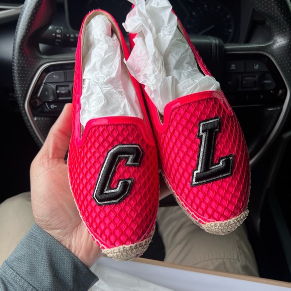 Christian Louboutin Pink Espadrilles with Black Initials